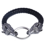 Silver Wolf Head Bracelet